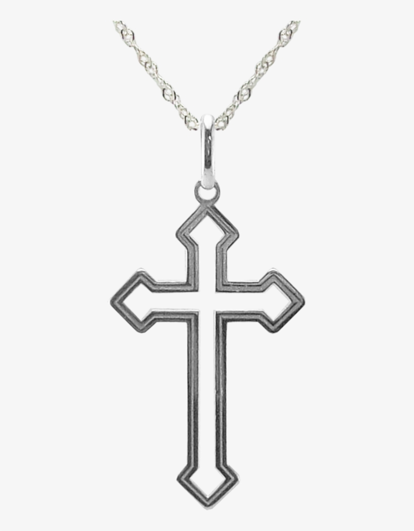Pingente De Prata Crucifixo Com Pontas - Corrente Crucifixo Desenho, transparent png #4980063