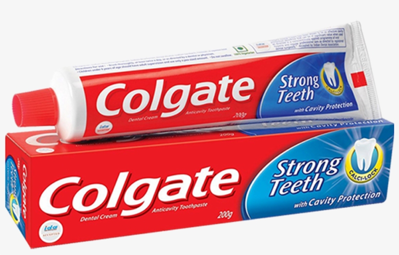 Colgate Strong Teeth Tooth Paste 100gm - Tooth Pastes, transparent png #4981065