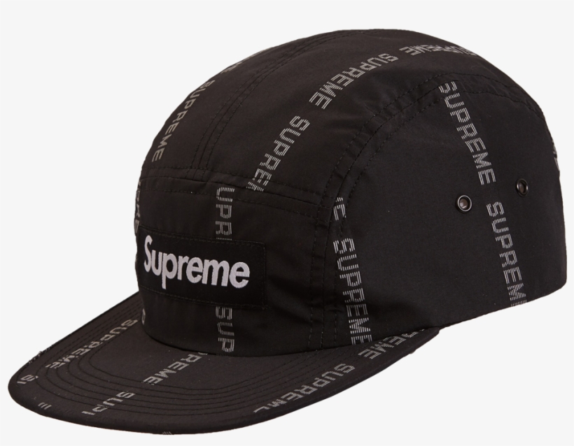 Supreme Reflective Text Camp Cap Black - Supreme Reflective Text Camp Cap, transparent png #4981242