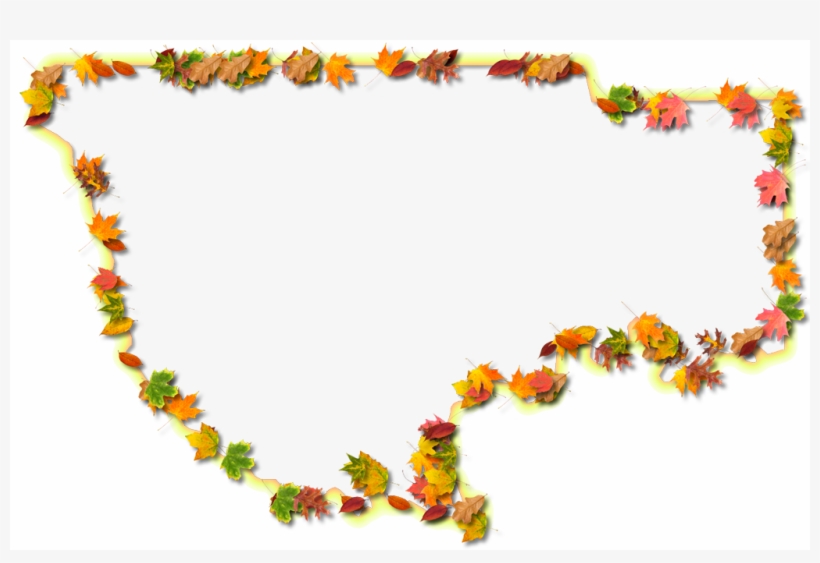 A Yellow And Orange Outline Map Of Wakulla With Fall - Floral Design, transparent png #4982206