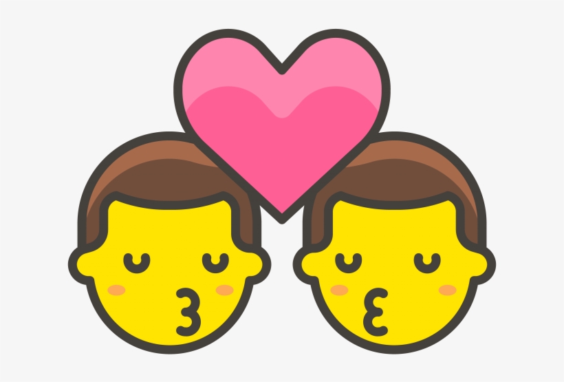 Kiss Man Man Emoji - Emoji Png Mujer Y Hombre, transparent png #4984673