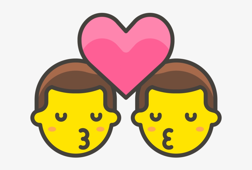 Kiss Man Man Emoji - Emoji Png Mujer Y Hombre, transparent png #4984673