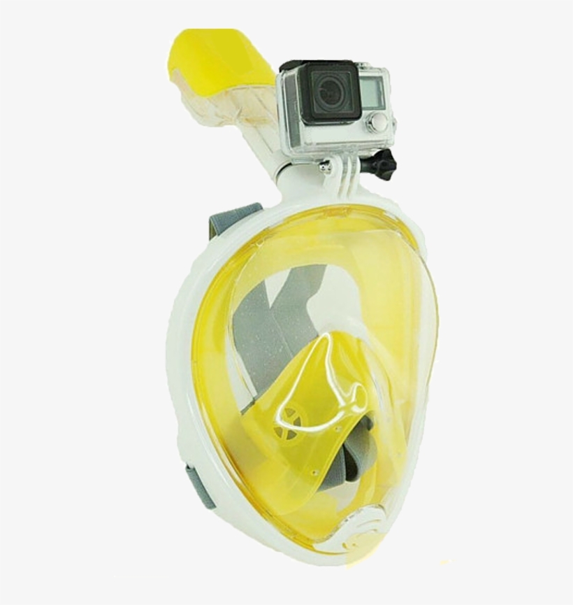 Yellow Snorkel Mask With Gopro Attachment Capabilities - Gopro, transparent png #4986339