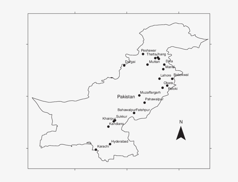 4 Map Of Pakistan Showing Sites Surveyed For Biological - Map, transparent png #4986416
