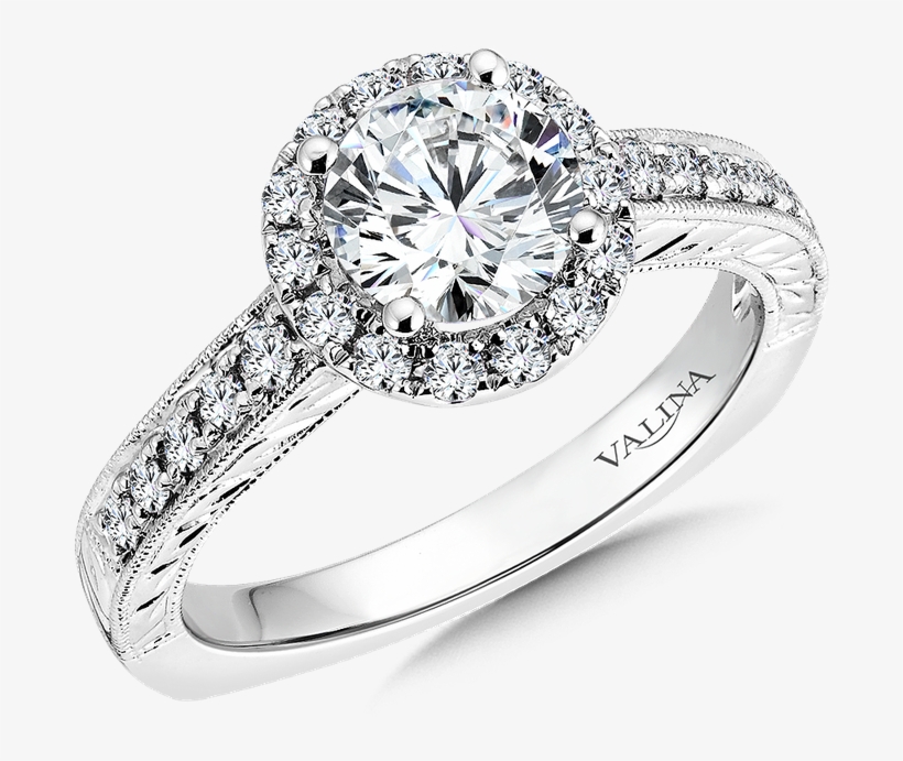 Valina Round Halo Mounting - Natalie K Engagement Rings, transparent png #4989185