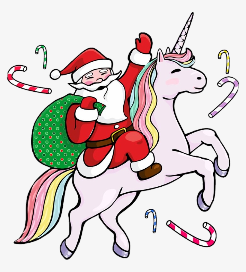 Sccandycane Candycane - Santa Riding A Unicorn, transparent png #4990404