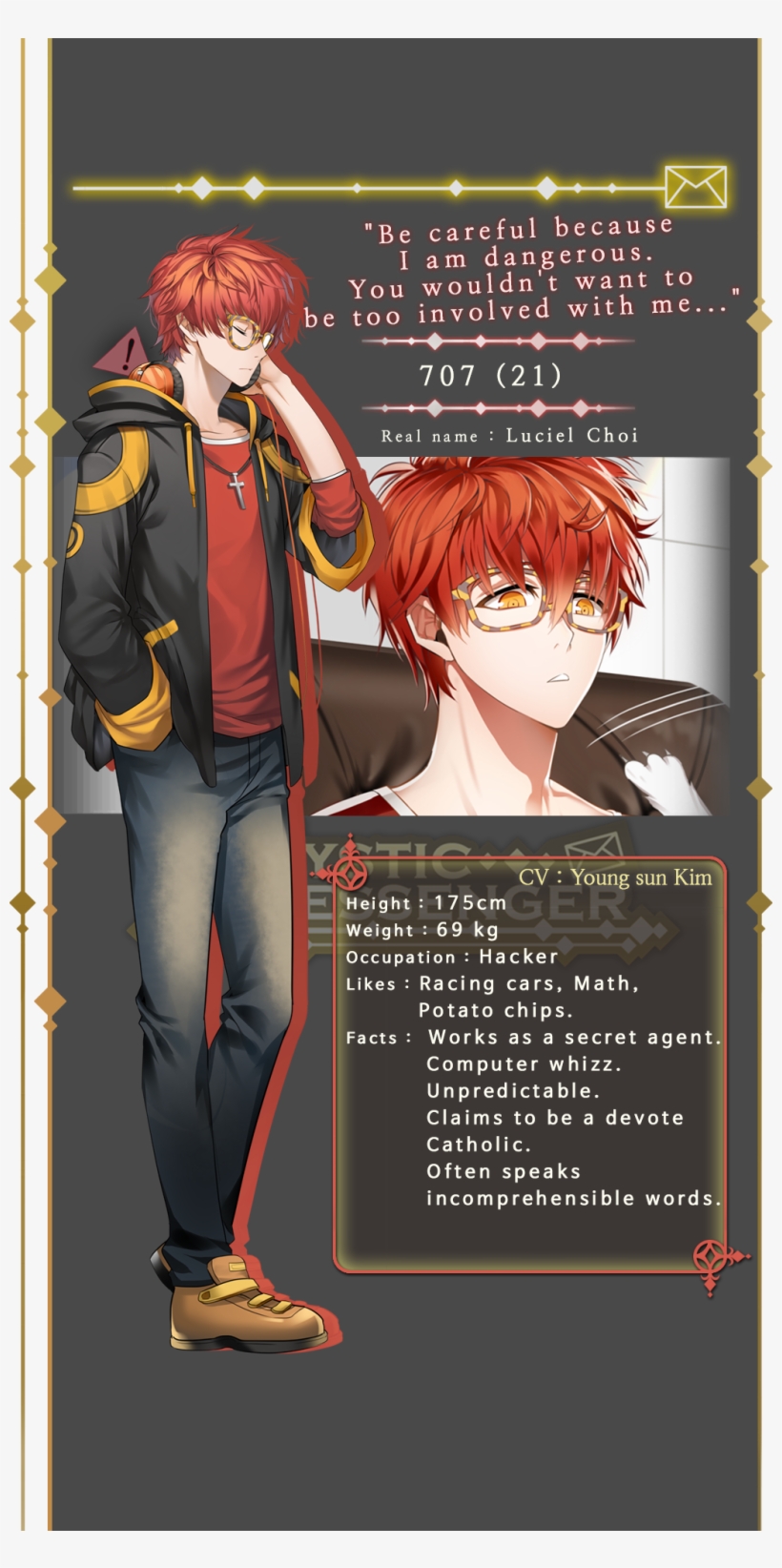 Latestcb=20160715221012 - Mystic Messenger 707, transparent png #4990731