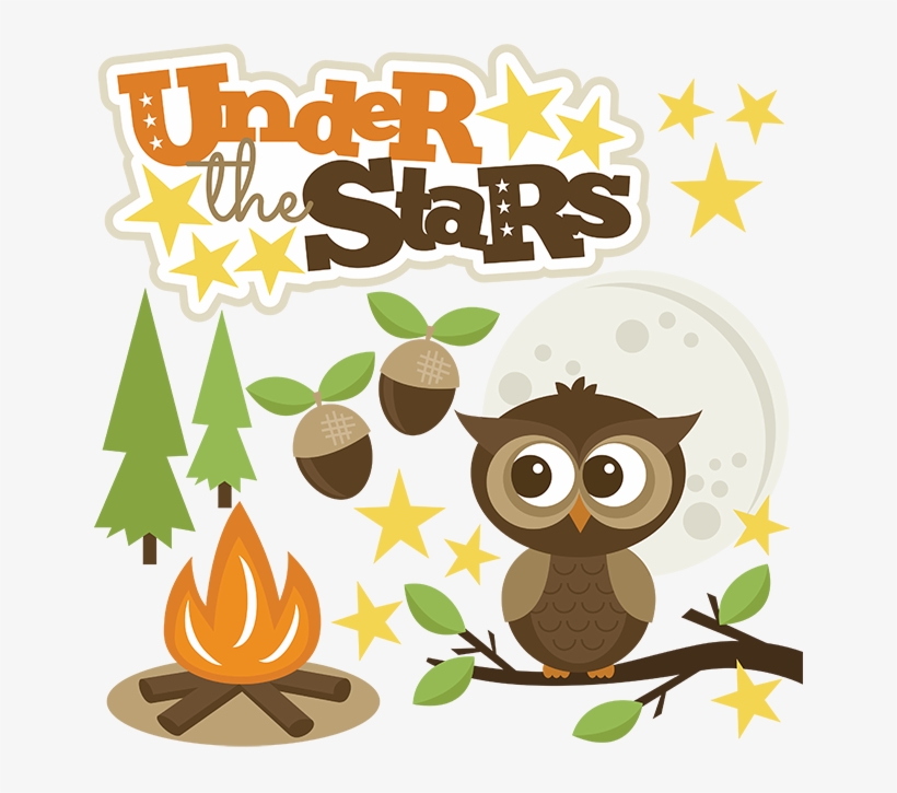 Camping Clipart Owl - Under The Stars T-shirt T Shirt, transparent png #4990979