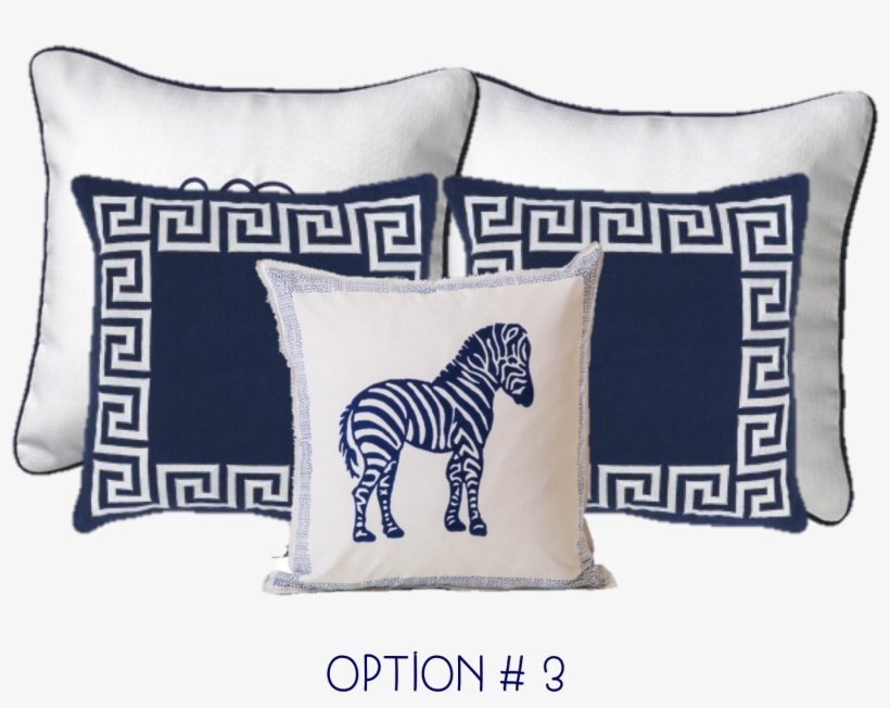 Navy Greek Key Border Pillows - Surya Kld-001 Square Indoor Decorative Pillow, transparent png #4991272