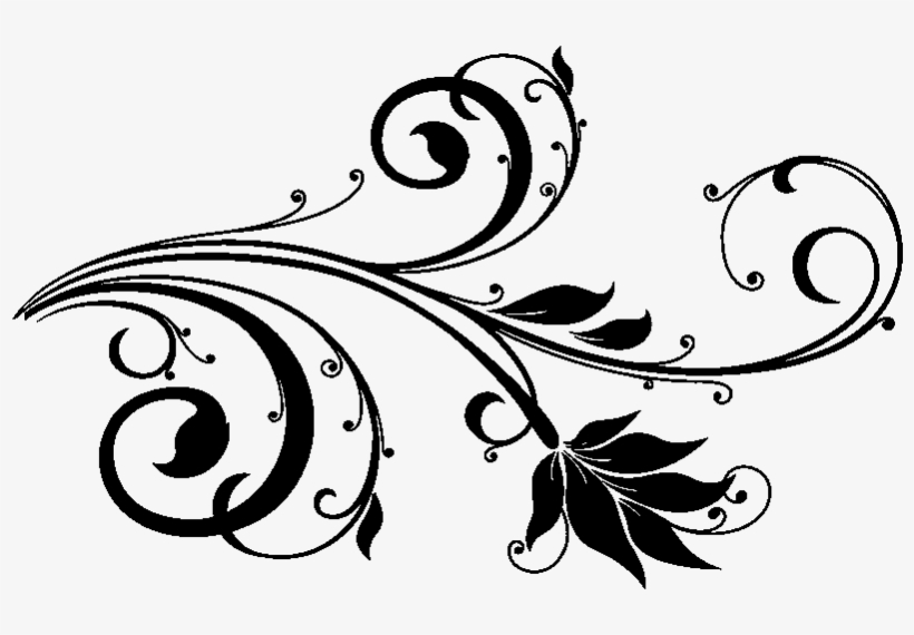 Sticker Fleurs Stylisee Baroque Ambiance Sticker Kc9333 - Dessins De Fleurs Stylisées, transparent png #4992498