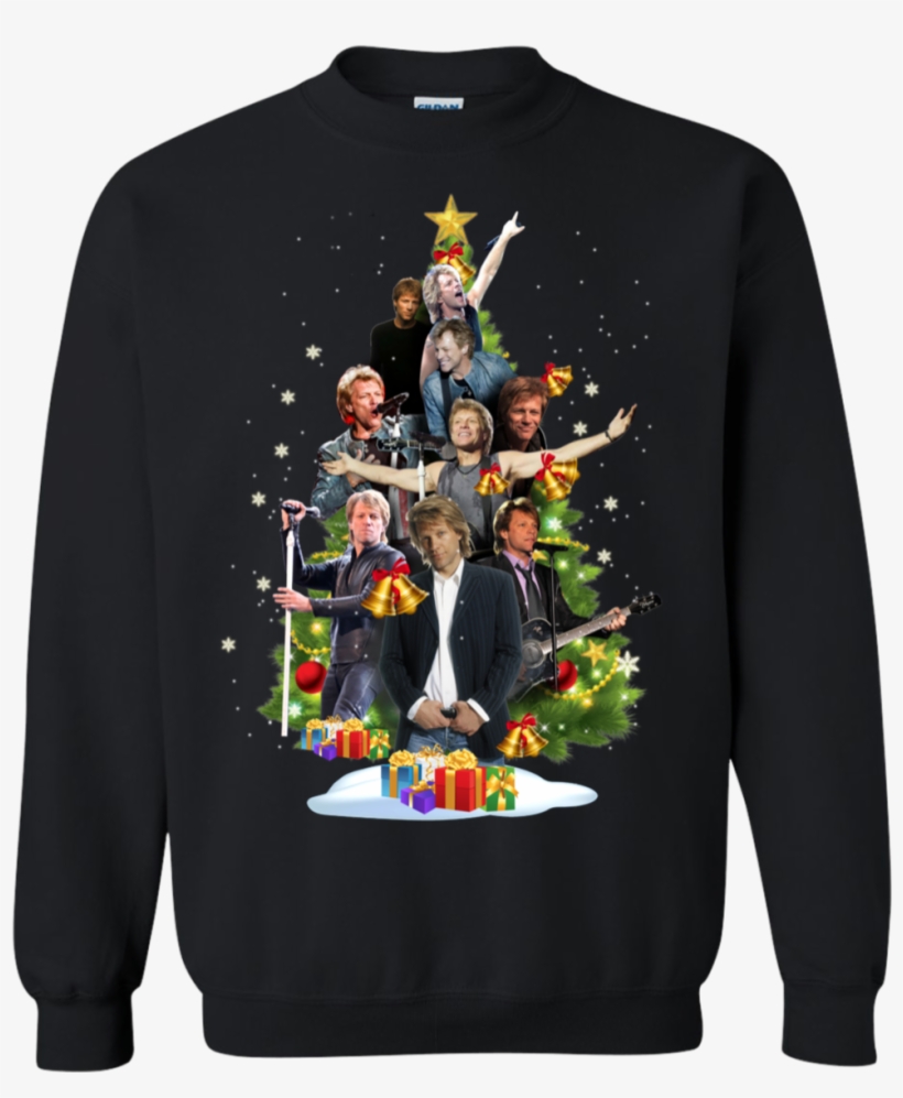 Jon Bon Jovi Christmas Tree Shirt Sweatshirt - Yosemite Park T-shirts, transparent png #4992547
