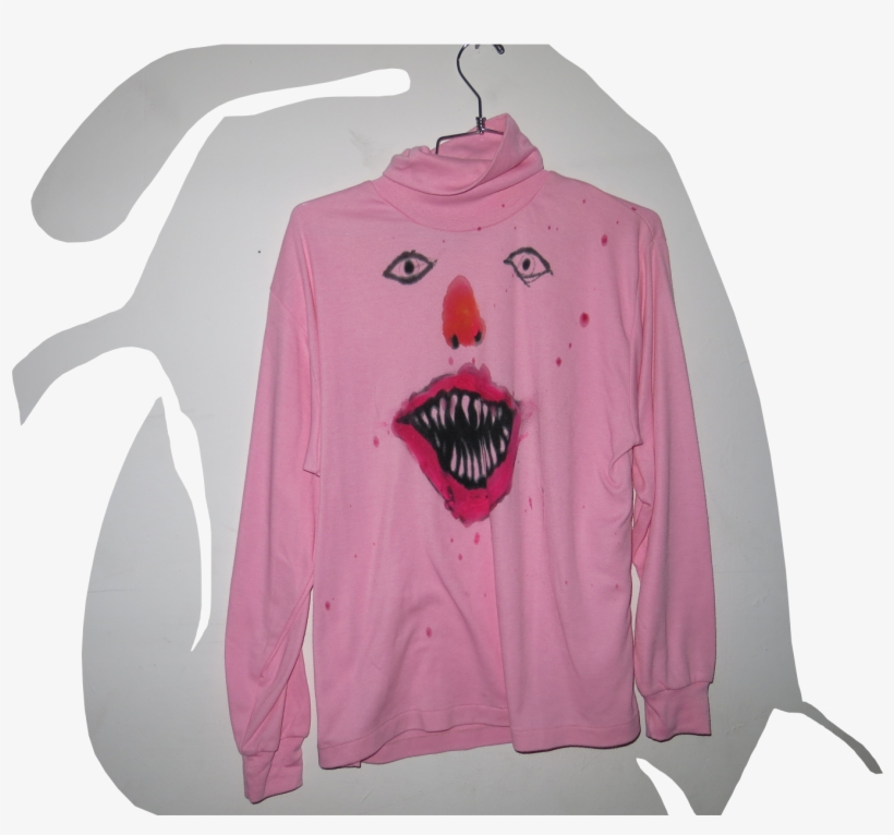 Demon Clown Face Turtle Neck Long Sleeve L - Hoodie, transparent png #4992548