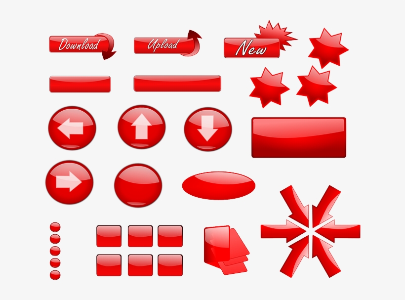 Buttons, Gloss, Badge, Arrows, Icons, Red, Folder - Red Buttons, transparent png #4992974