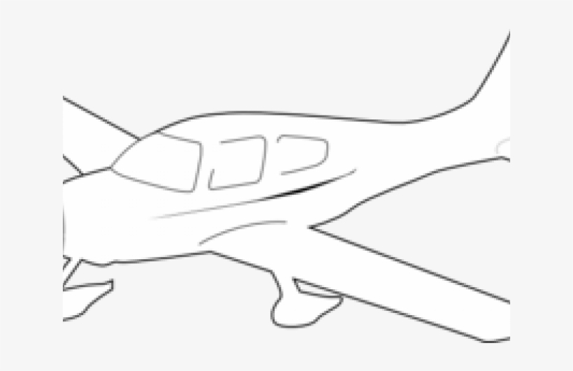 Plane Clipart Outline - Light Aircraft, transparent png #4993303