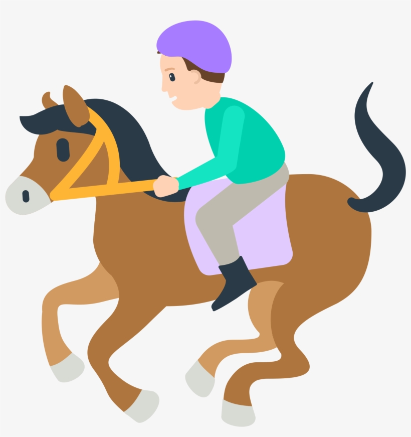 Open - Horse Riding Emoji, transparent png #4994342