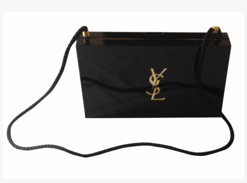 Clutch Yves Saint Laurent Laqué Noir - Pochette Yves Saint Laurent, transparent png #4996052