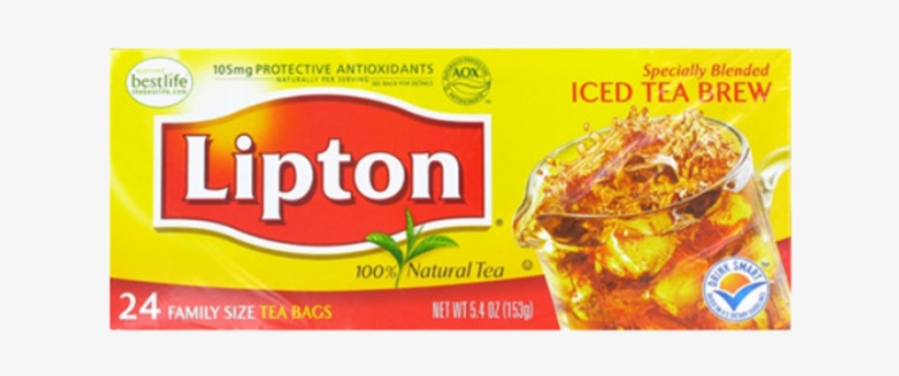 Lipton Family Size Tea Bags - Lipton Ice Tea Pouches, transparent png #4999390
