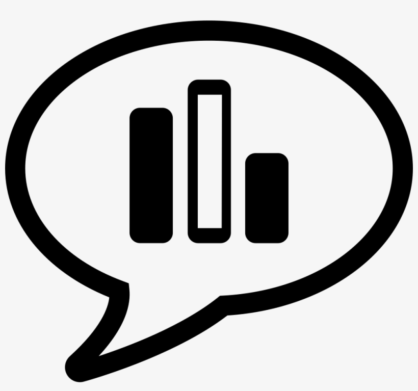 Bar Graph In Speech Bubble Comments Polls Icon Transparent Background