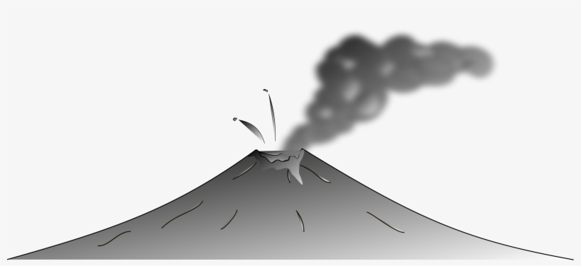 Volcano Clipart Smoke Png - Black And White Mayon Volcano Vector, transparent png #50112