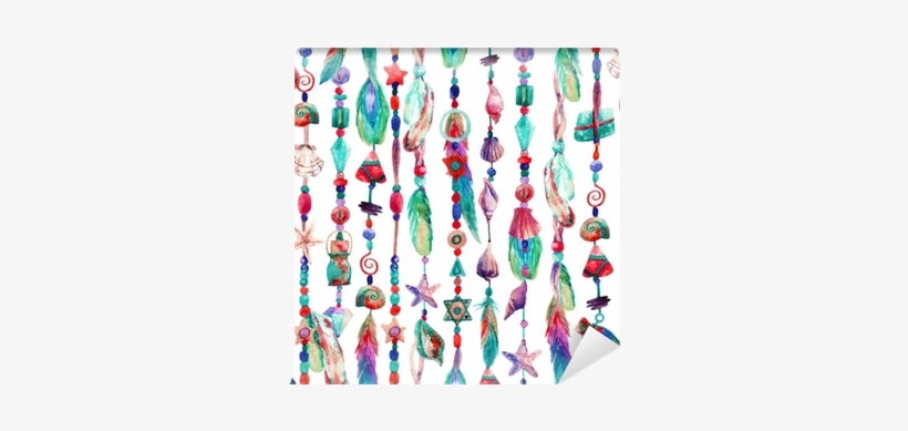 Watercolor Colorful Chains With Sea Shells, Beads, - Jewellery, transparent png #50435
