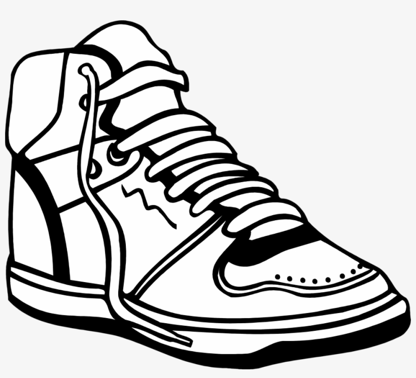 Nike Run Clip Art At Clker - Shoe Images Black And White, transparent png #50454