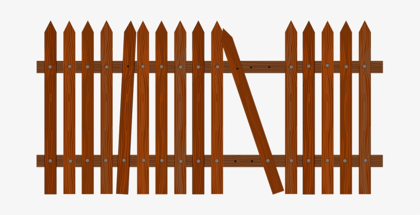 Fence Broken Picket Brown Fence Fence Fenc - Fence Png, transparent png #50609