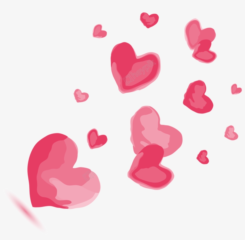 Hand Painted Watercolor Pink Love Decoration Vector - 浪漫 素材, transparent png #50736