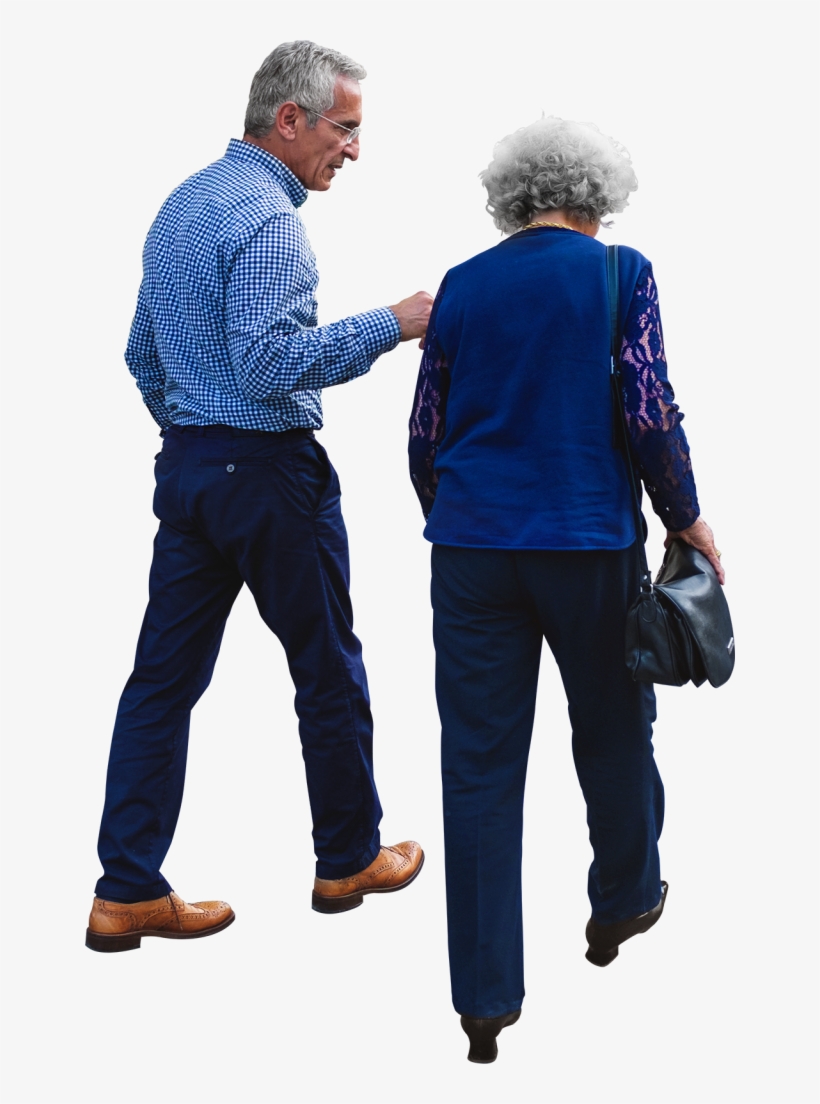Walking To A Restaurant Png Image - Old People Walking Png, transparent png #51342