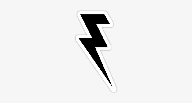 Black And White Lightning Bolt" Stickers By Gamebantz - Killers Lightning Bolt Logo, transparent png #51547