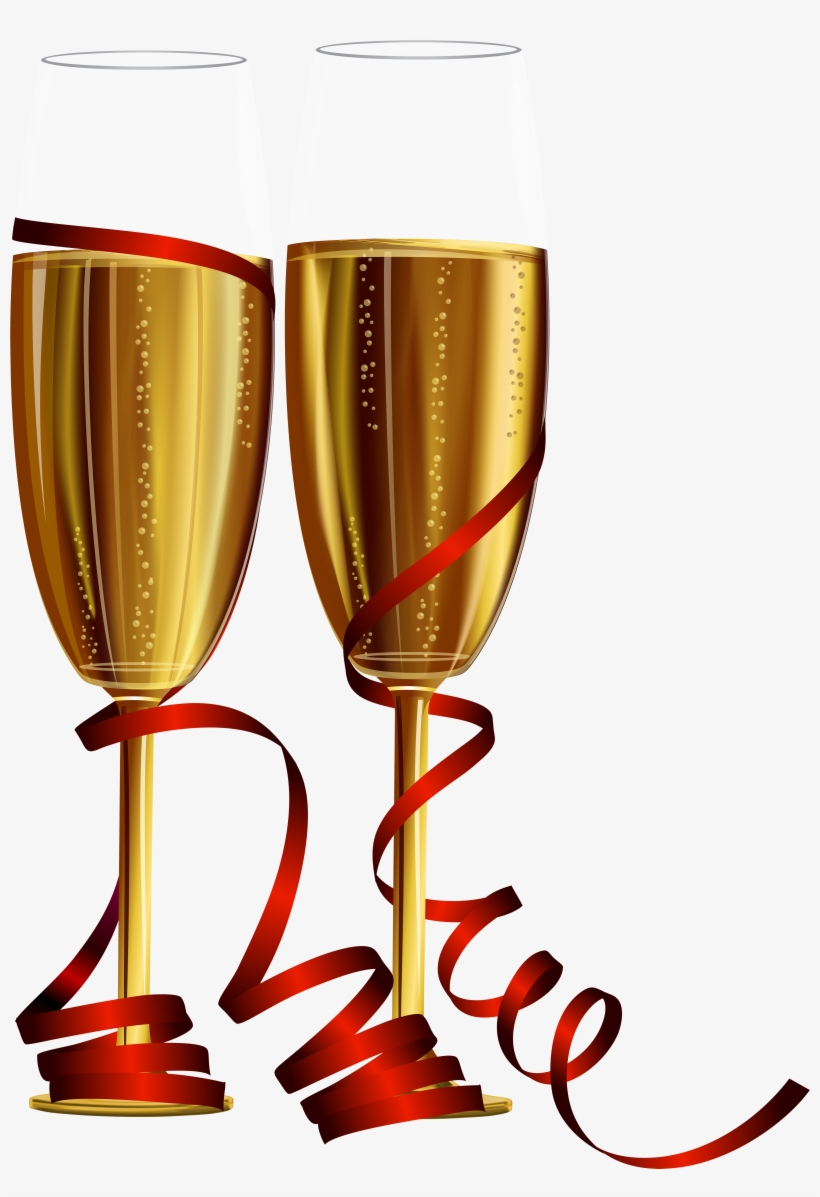 Glasses Clipart New Year ~ Frames ~ Illustrations ~ - Champagne Glasses Png Transparent, transparent png #51591