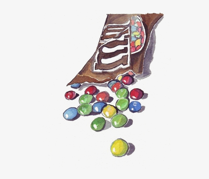 Drawing Watercolor Painting Candy M - Candy And Wrapper Drawing, transparent png #52147