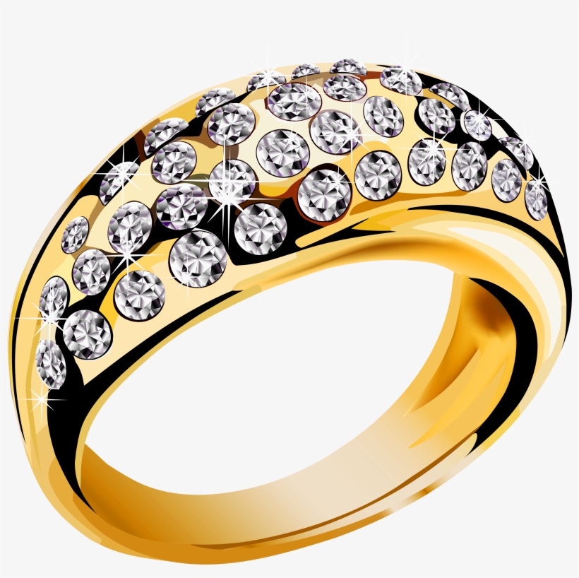 Gold Ring With Diamonds Png Image - Gold Jewellery Ring Png, transparent png #52230