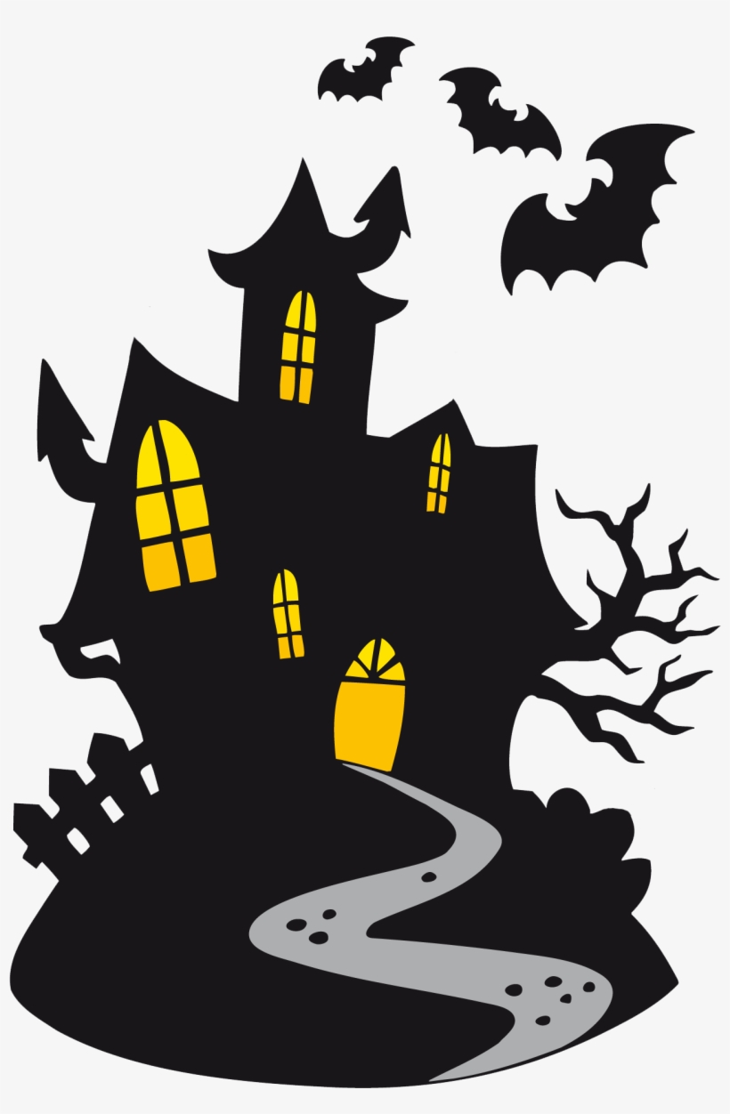 Happy Halloween Clipart Scary - Halloween Haunted House Clipart, transparent png #52274