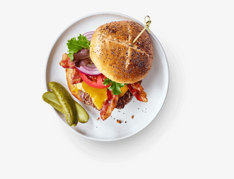 Get The App - Burger Top View Png, transparent png #52417