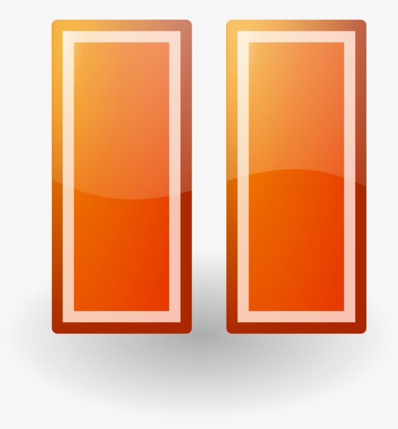 This Free Icons Png Design Of Pause Orange Button Tango, transparent png #52620