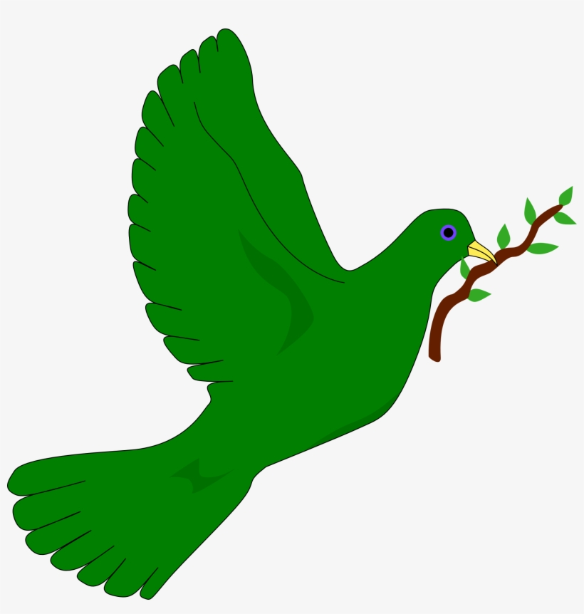 Dove Clipart Green - Dove With Olive Branch Oval Ornament, transparent png #52769