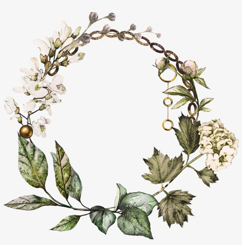 Download Svg Royalty Free Library Ivy Wreath Clipart Watercolor Cotton Wreath Free Transparent Png Download Pngkey