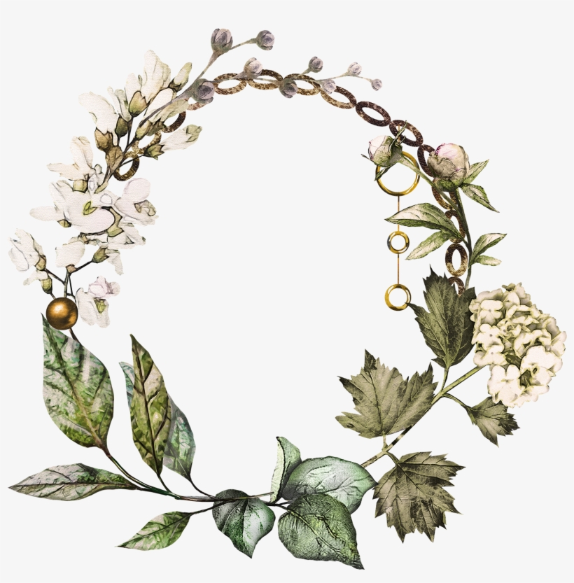 Svg Royalty Free Library Ivy Wreath Clipart - Watercolor Cotton Wreath, transparent png #52992