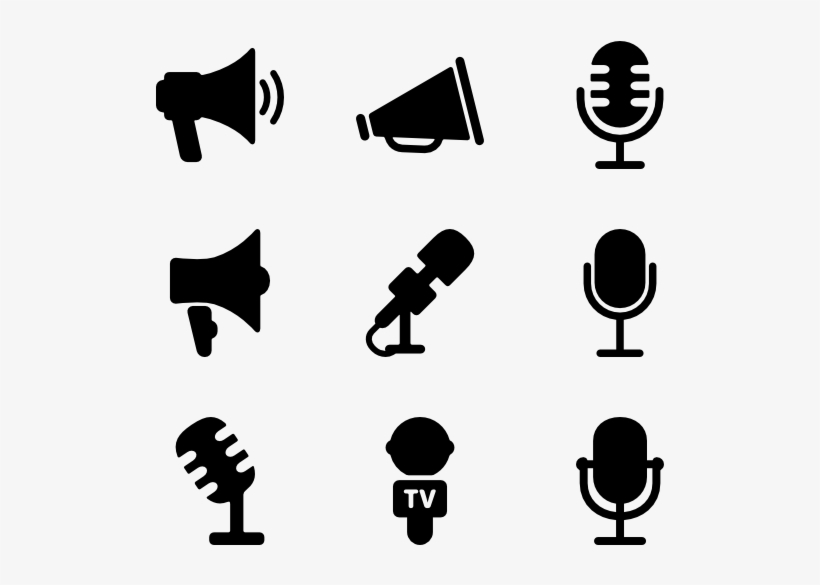 Bullhorn And Mics Fill - Microphone, transparent png #53188