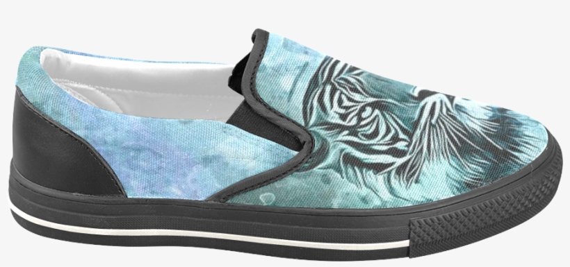 Watercolor Tiger Men's Unusual Slip-on Canvas Shoes - Shoe, transparent png #53521
