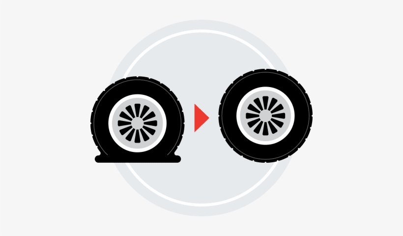 An Illustration Of A Flat Tire And A Fixed Tire - Car, transparent png #54230