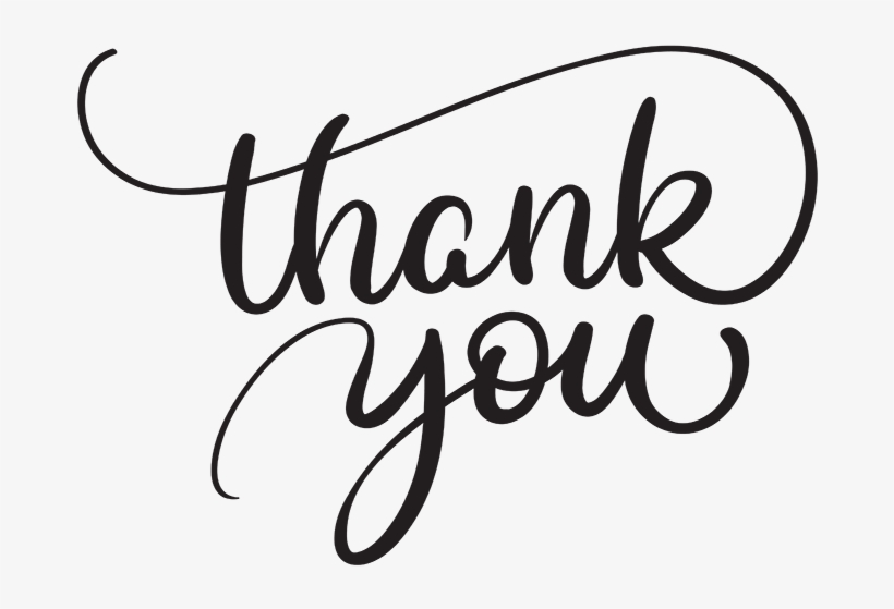 Thank You Script - Thank You Text Vector, transparent png #54254