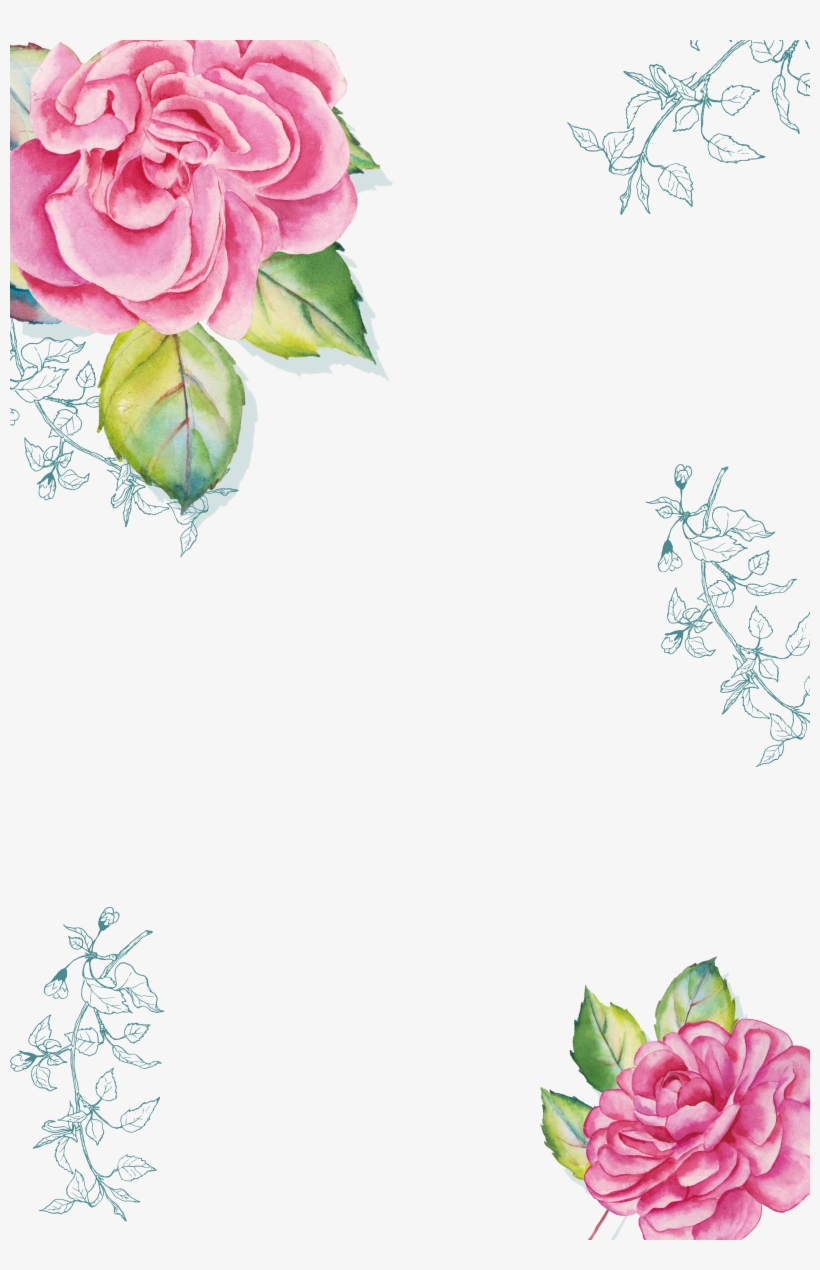 Watercolor Painting Poster Download - Watercolor Transparent Flower Border, transparent png #54554