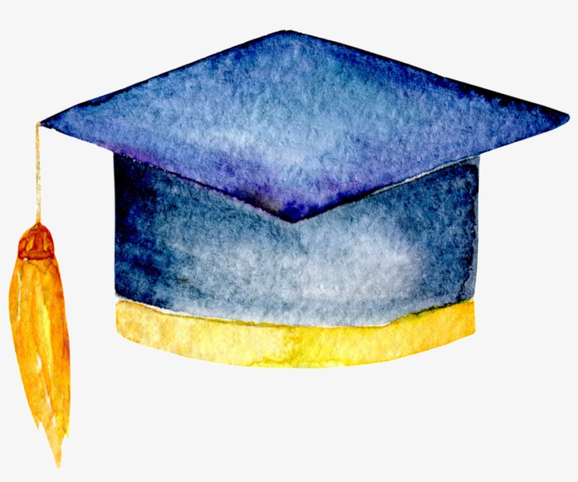 Hand Painted Cartoon Bachelor Hat Png Transparent - Doctorate, transparent png #54615