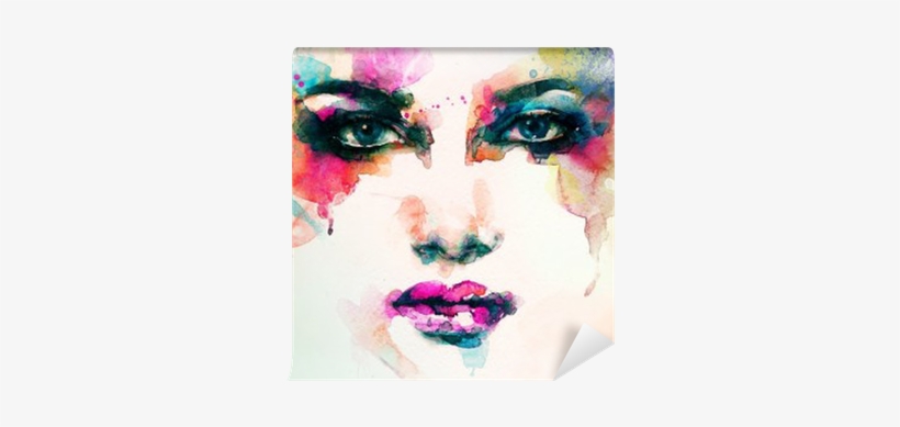 Abstract Woman Png Transparent Picture - Watercolour Face Print, transparent png #55017
