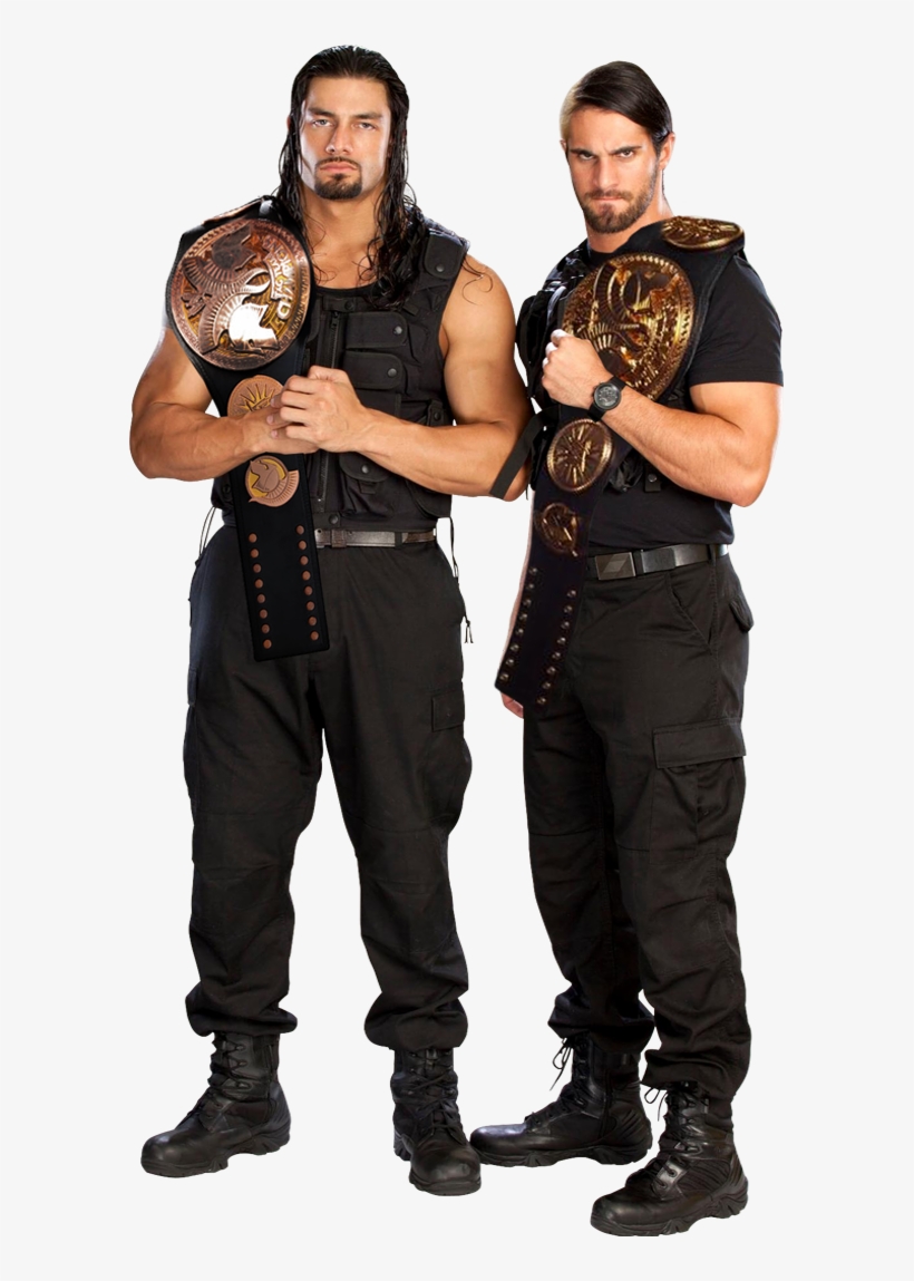 Seth Rollins & Roman Reigns - Wwe Tag Team Championship The Shield, transparent png #55036