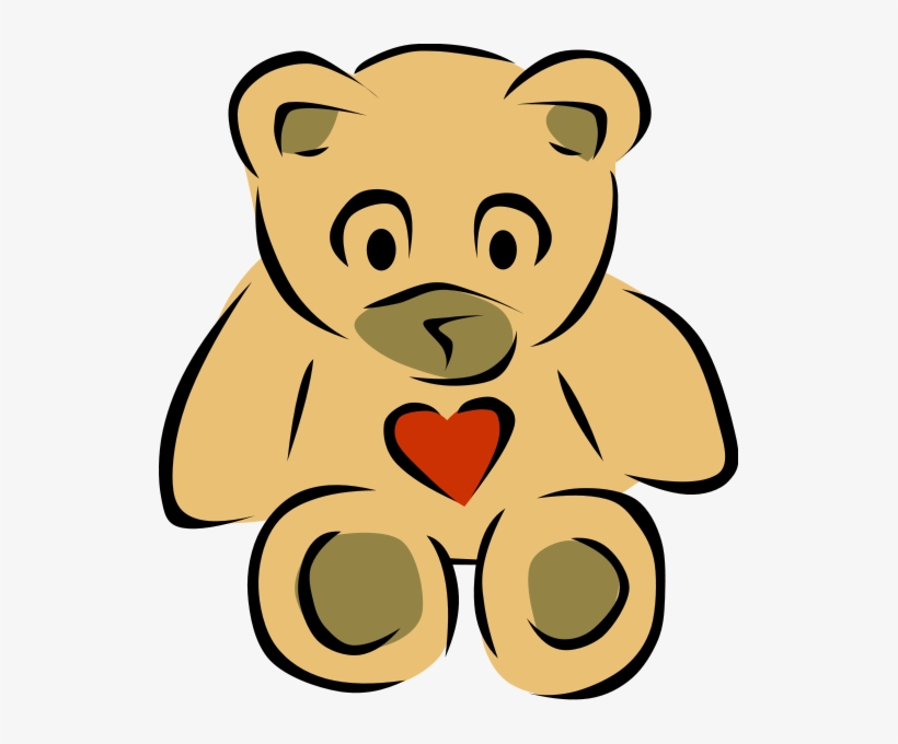 Stylized Teddy Bear Heart Clipper - Teddy Bear Clip Art, transparent png #55336