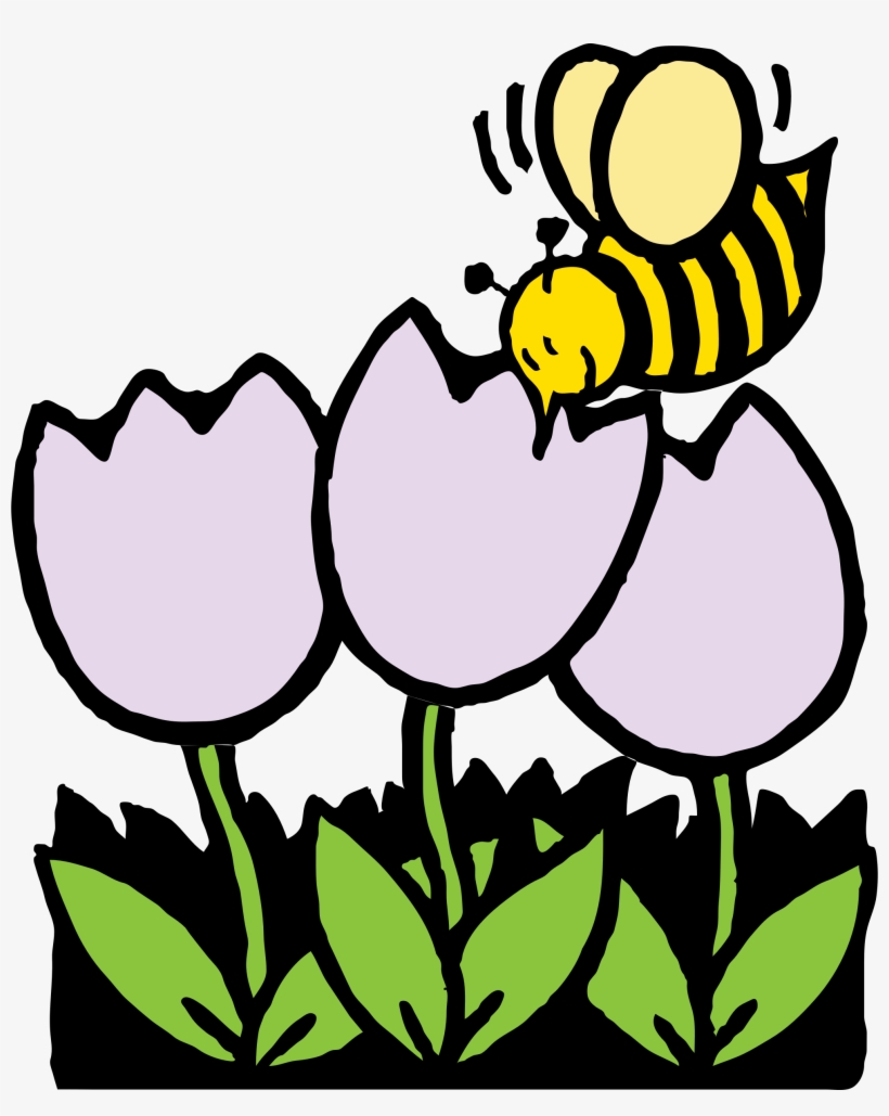 This Free Icons Png Design Of Bee And Flowers, transparent png #55515