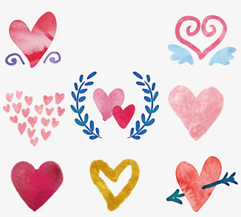 Watercolor Painting Love Heart Drawing - Watercolor Painting, transparent png #55636