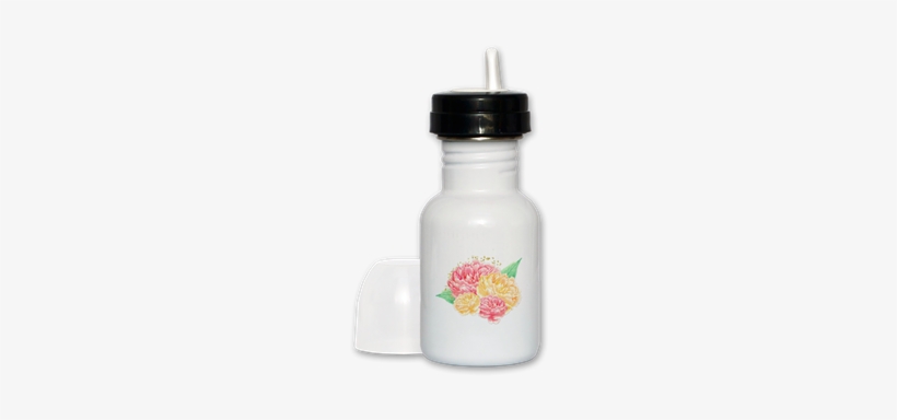 Watercolor Floral Peony Sippy Cup - Water Bottle, transparent png #55739